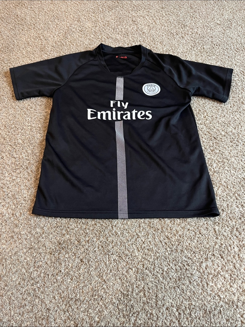 Kids' Black Fly Emirates Soccer Jersey